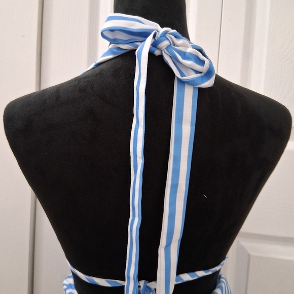Blue and White Striped Halter Top & Pants   Size S - Picture 9 of 9